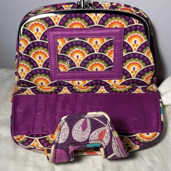 Vera Bradley Handbags - Retired Vera Bradley Plum Crazy Kiss n Snap Wallet